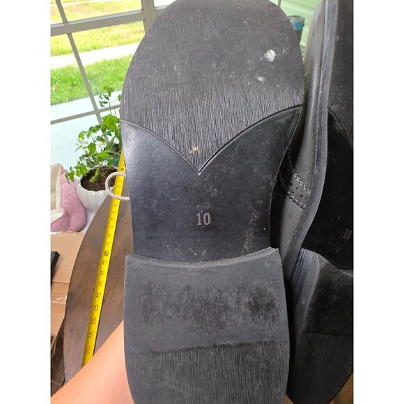 Mens Leather Wingtip Oxford Shoes Size 9.5 Gray Lace-Up Perforated Detailing Dur - Picture 10 of 14